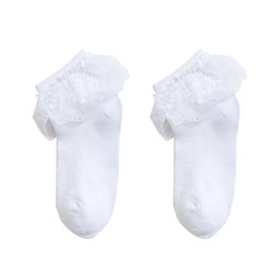 Special socks for girls Latin dance spring and summer thin grade examination lace princess socks children's cotton socks performance white lace socks