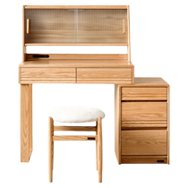 Quanyou Home Nordic Log Style Pure Solid Wood Dressing Table 2024 New Dressing Table and Bedside Table Integrated DW8052