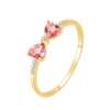 ILCO Luna Sweetheart 18K gold natural pink tourmaline ring colorful treasure bow garnet women's ring