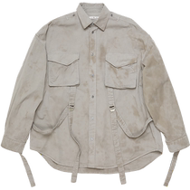 (New product) Acne Studios mens retro wasteland style logo embossed pocket shirt thin jacket