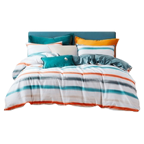 Mengjie Home Textiles Long Staple Cotton Printed Three or Four Piece Set 60 Count Xinjiang Cotton Simple Spring and Autumn Sheets High-end Bedding