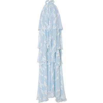 ຕັ້ງ​ແຕ່​ນັ້ນ​ມາ​ຝຣັ່ງ retro dress ສີ​ຟ້າ backless halterneck ຍາວ skirt high-end skirt ໃສ່​ສໍາ​ລັບ​ແມ່​ຍິງ summer