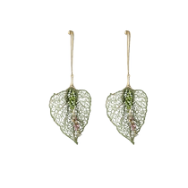 (Self-operated) she’s Qianzi craft crystal hand-woven leaf earrings light luxury earrings 925 silver needle decoration