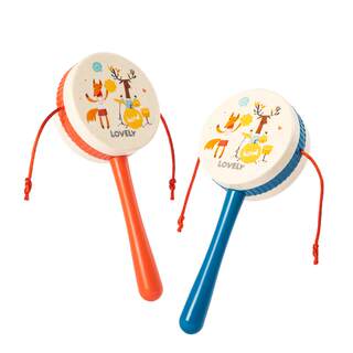 天然麦秆宝宝拨浪鼓儿童乐器玩具沙锤摇铃婴儿新生奥尔夫乐器音乐