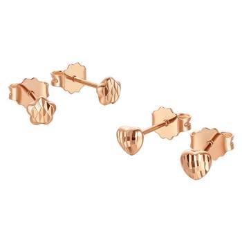 Xie ruilin geometric heart 18k gold stud earrings