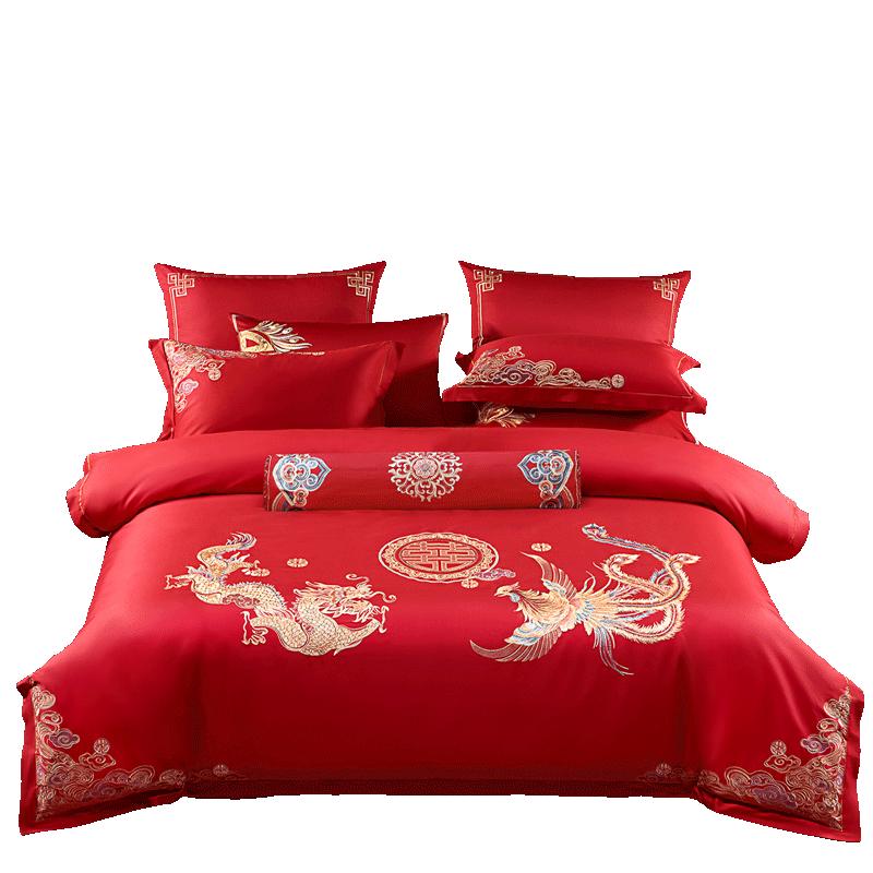 Mercury Home Textile Wedding Festive Four-Piece Set Full Cotton