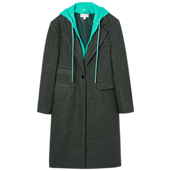 Hooded long wool coat eptison