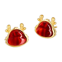 (Or de Chine) Zhen Shang – boucles doreilles en argent Sterling 2024 nouvelles boucles doreilles populaires en Agate rouge pour femmes 2024