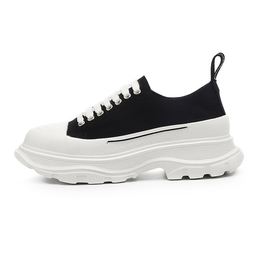 帆布鞋女2025新款秋冬小白鞋松糕厚底加绒爆款增高帮老爹鞋单鞋