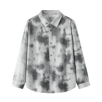 Semir imitation denim printed cotton long-sleeved shirt for men