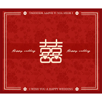 Red high-end wedding room staircase floor mat villa