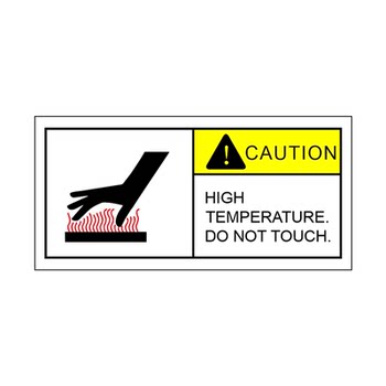 English high temperature caution sign pvc self-adhesive waterproof