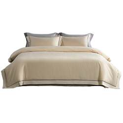 Mercury Home Textiles 60-Count Long-Staple Cotton Tencel ™ Four-Piece Jacquard Quilt Cover and Bed Sheet Set, Light Luxury High-End Bedroom Bedding