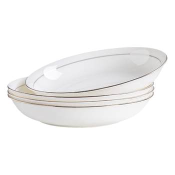 Tableware shangyun bone porcelain deep plate gold edge round
