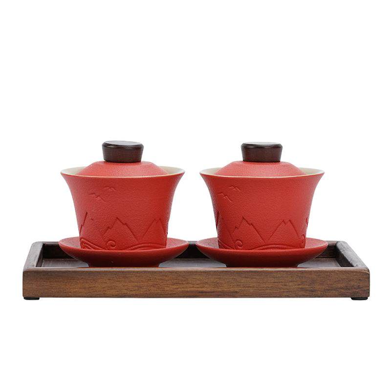 Wedding teacup Henglie wedding tea set red