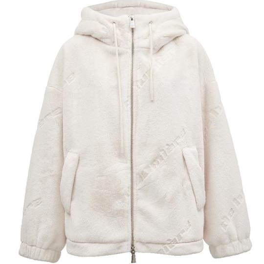 ONLY冬季OVERSIZE连帽落肩环保皮草棉服女|124422002