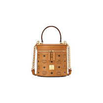 (Self-operated) MCM-Aren Small Classic Print Womens Cylindrical Shoulder Crossbody Bag Visetos Leather