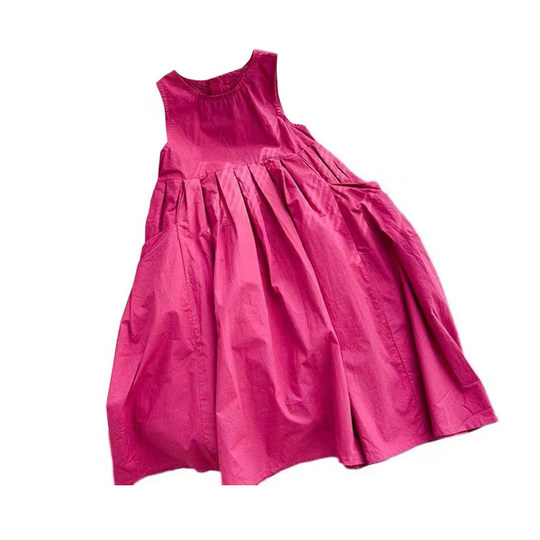 Vestido chaleco de algodón sin mangas 2025 nuevo estilo coreano verano