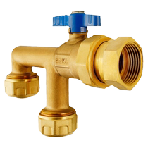 All copper F valve floor heating pipe valve water distributor heating aluminum plastic pipe 1620 1216 turn 6 minutes 1 inch inner and outer wire ball valve