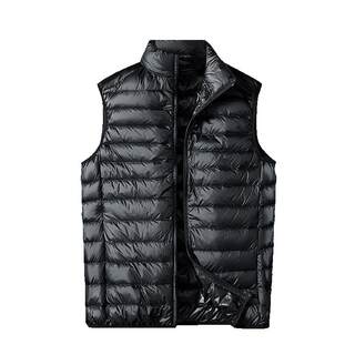 Lightweight casual down vest with stand collar