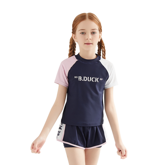 B.Duck Children's Swimsuit Girls and Children's Professional Training New Western Skin Set in China
