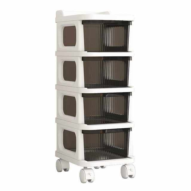 Trolley floor-standing drawer storage rack