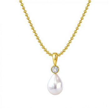 <falling pearls>sterling silver natural baroque pearl necklace