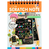 The Childrens colorful scrapbook Mystery Graffiti Color Scvioler paper Black Creative Painting Girl Rainbow Graffiti Paper Handmade Kindergarten Scrapbook Scratch sketched Pink Painting paper