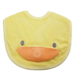 Yellow duckling baby bib waterproof baby eating pocket newborn sliva towel bib cute ຮູບຮ່າງສາມມິຕິ