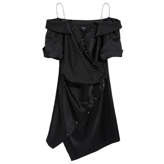 Bebe summer series temperament, waist tilt one-length shirt dress dress 250074