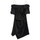 Bebe summer series temperament, waist tilt one-length shirt dress dress 250074