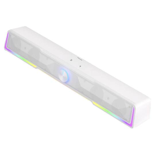 飞利浦电脑音响台式家用SPA4100桌面有线条形音箱炫酷灯光低音炮