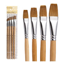Gold mud water chalk brush set oil painting acrylic brush flat pen art student special wolf hair pigment childrens brush single single number professional color painting brush tool
