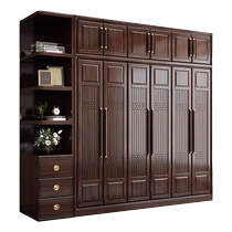 Yangman new Chinese style purple sandalwood solid wood wardrobe home bedroom log all solid wood double door light luxury storage