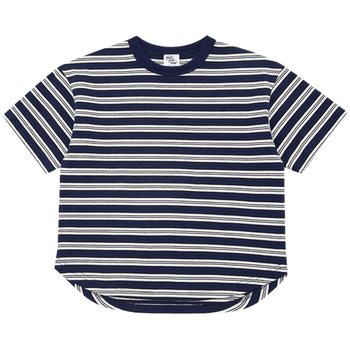 MAXforFUN ເຄື່ອງນຸ່ງເດັກນ້ອຍ 24 ພາກຮຽນ spring ແລະ summer ເດັກນ້ອຍ striped ເສື້ອທີເຊີດແຂນສັ້ນວ່າງອ່ອນ T-shirt ຝ້າຍໃຫມ່ເດັກນ້ອຍຊາຍແລະເດັກຍິງ