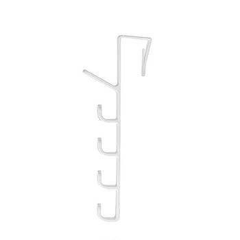 Long row of hooks and hangers behind the door without punching