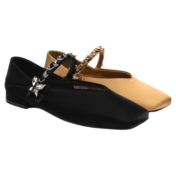 Yueyaer 2025 spring new french mary jane shoes women's flat shoes with skirt rhinestone women's shoes shallow mouth single shoes Yueyaer 2025 spring new french mary jane shoes women's flat shoes with skirt rhinestone women's shoes shallow mouth single shoes