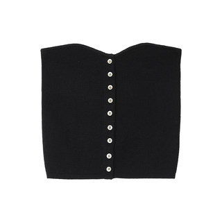 SEEKSIMPLE love collar button knitted tube top