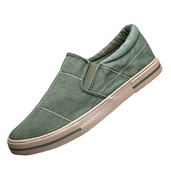 ເກີບຜູ້ຊາຍດູໃບໄມ້ລົ່ນ breathable canvas shoes slip-on slip-ons deodorant ເກົ່າປັກກິ່ງເກີບເກີບຜູ້ຊາຍ versatile trendy ເກີບບາດເຈັບແລະ