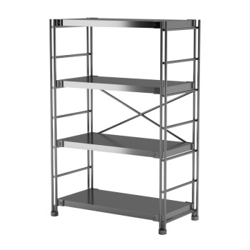 Stainless steel shelves double solid steel columns delivered to the door