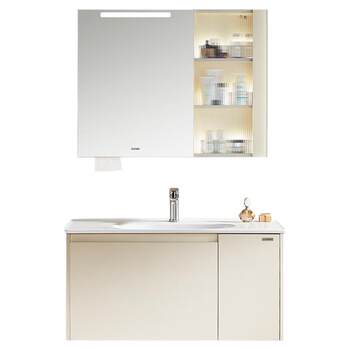 Anhua light luxury style glass storage sensor light mirror cabinet