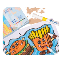Deli acrylic marker pen for children non-toxic washable special for art students Guka acrylic pen opaque water-based color pen waterproof hand-painted diy graffiti pen core thinner than heart mark