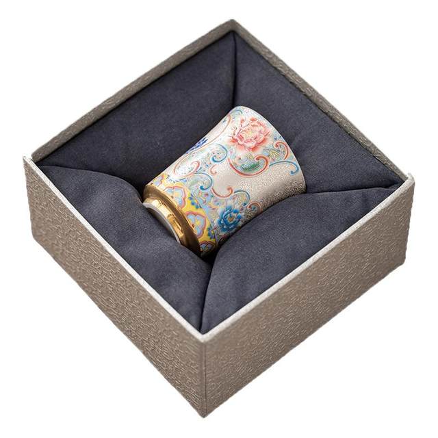 Palace style sterling silver cloisonné enamel master cup