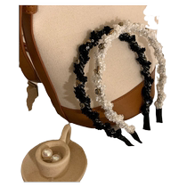 South Koreas Dongdaemun Xiaoxiangfeng coarse woolen fine hair hoop womens 2023 Internet celebrity new French retro face wash headband