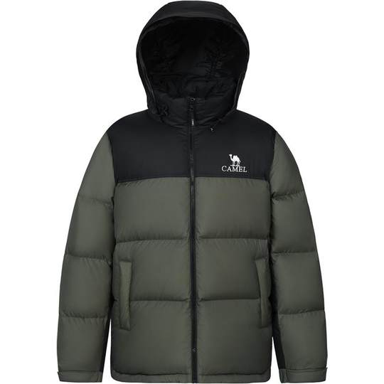 Camel stand collar camel men's down jacket