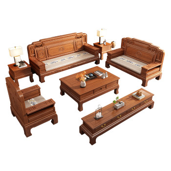 Golden rosewood all solid wood sofa chinese style living room villa winter and summer dual use ming and qing classical carved mahogany furniture Golden rosewood all solid wood sofa chinese style living room villa winter and summer dual use ming and qing classical carved mahogany furniture