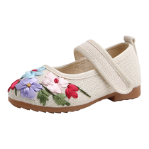 Hanfu shoes girls handmade cloth shoes ethnic style old Beijing childrens embroidered shoes hand-knitted dance performance shoes