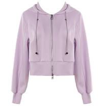 DPLAY2024 Spring Summer Casual Purple Double-Pull Head Design Sportswear Jacket Two-piece Suit Woman