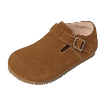 Snoffy Childrens Birkenstock Shoes 2024 Spring and Autumn New Genuine Leather Soft Sole Girls Leather Shoes Single Shoes Doudou Shoes