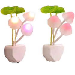 Led Light-Controlled Automatic Sensing Creative Eye-Protecting Mushroom Night Light Plug-In Energy-Saving Bedside Lamp for Baby Feeding and Sleep
